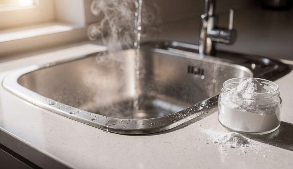 Bez chemii i bez hydraulika: gorąca woda i ten proszek udrożnią każdy odpływ