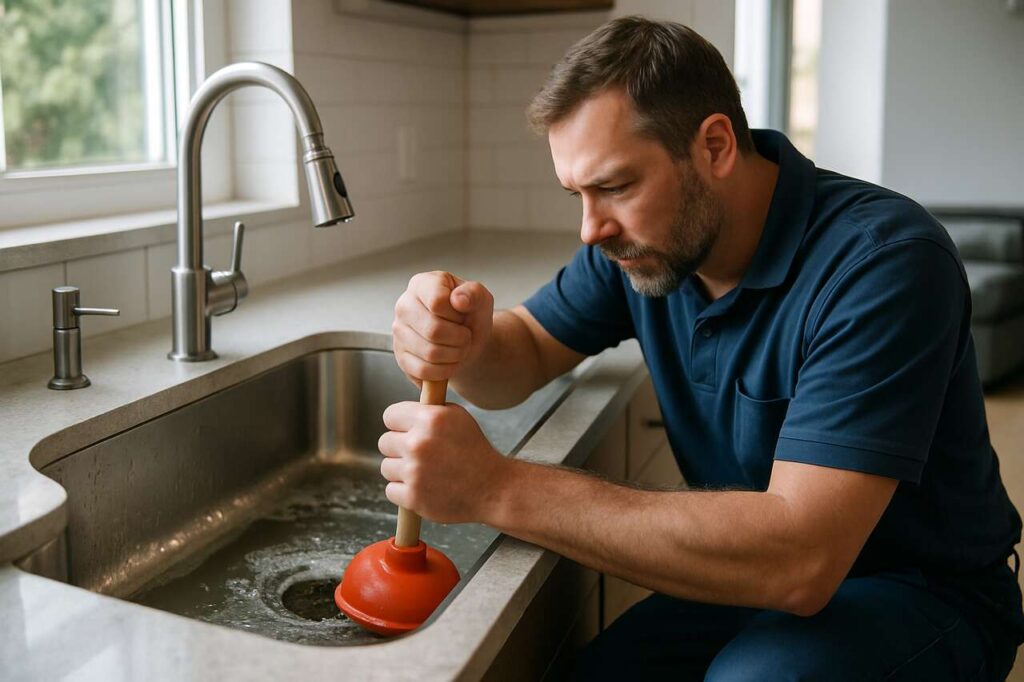 Zatkany odpływ: hydraulik zdradza sposób bez chemii, który działa w kilka sekund