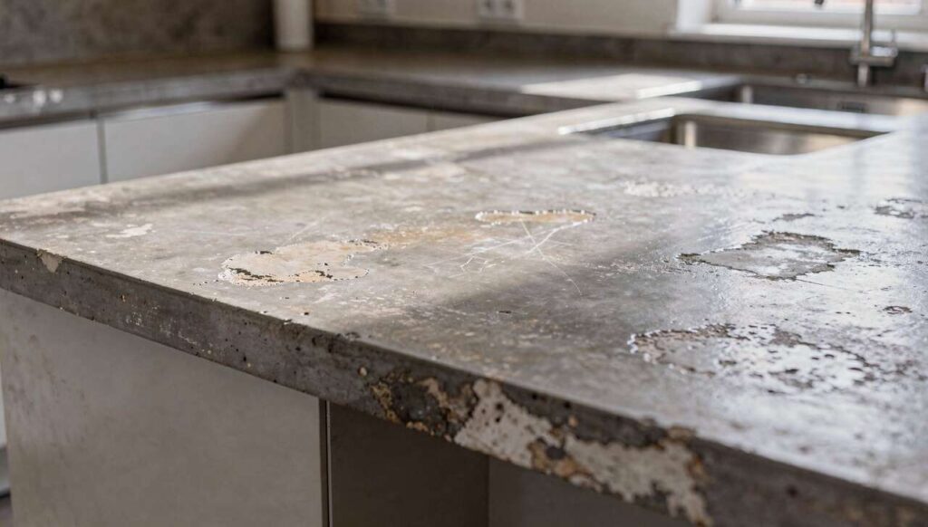 Mikrocement na blat kuchenny: po 18 miesiącach użytkowania pokazuję prawdziwy stan powierzchni